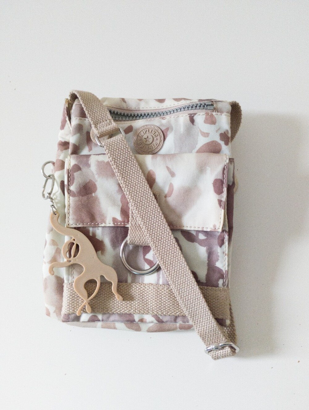 Kipling Leopard Camo Print Small Crossbody Organizer Wallet Bag